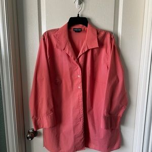 Lands End Blouse button blouse, ¾ sleeves, gorgeous salmon color, 22W
